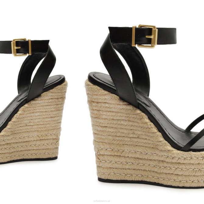 bei Schutz Alexandra Ledersandale Schwarz D60T466