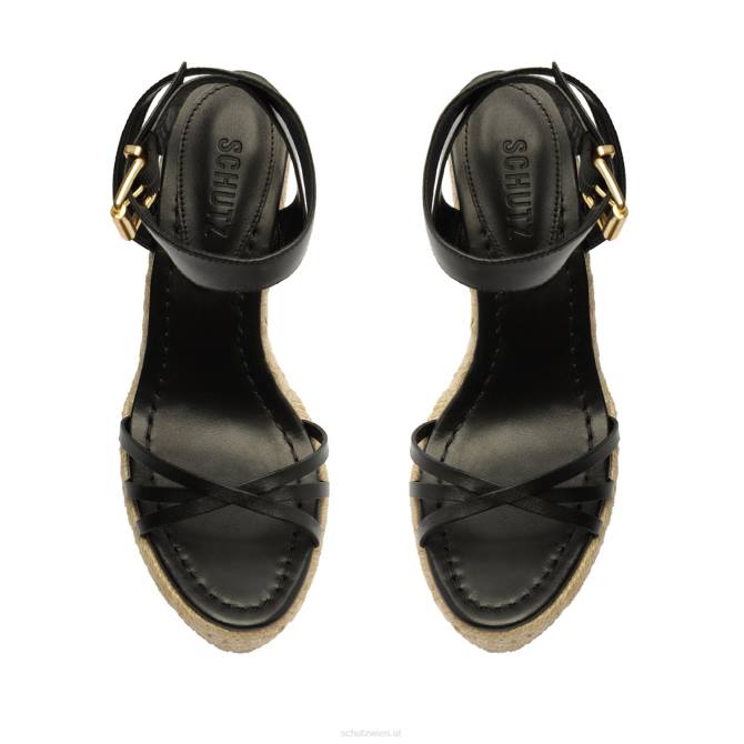 bei Schutz Alexandra Ledersandale Schwarz D60T466