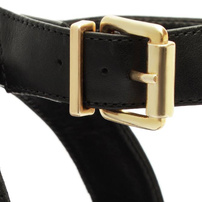 bei Schutz Alexandra Ledersandale Schwarz D60T466