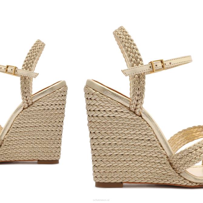 bei Schutz Karima-Sandale aus metallischem Nappaleder Gold D60T459