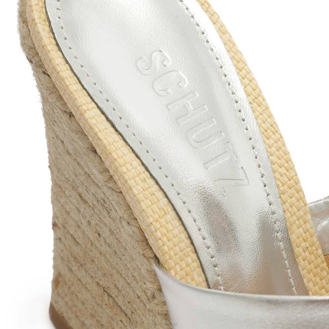 bei Schutz Sandale „Lucy Weekend“ aus Metallic-Leder Silber D60T486