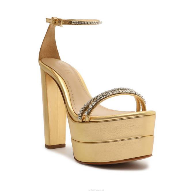 bei Schutz Fabienne-Plateausandale aus Metallic-Leder Gold D60T650