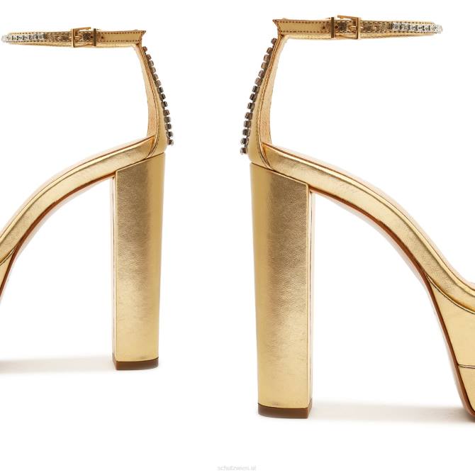 bei Schutz Fabienne-Plateausandale aus Metallic-Leder Gold D60T650