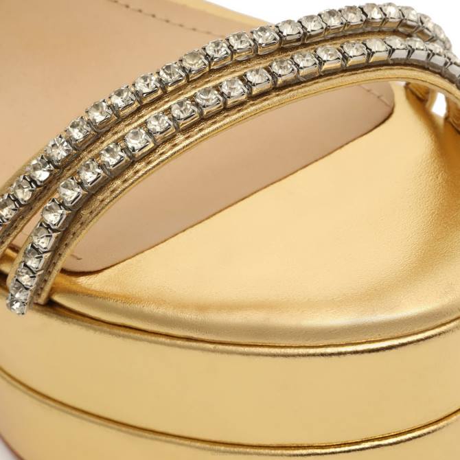 bei Schutz Fabienne-Plateausandale aus Metallic-Leder Gold D60T650