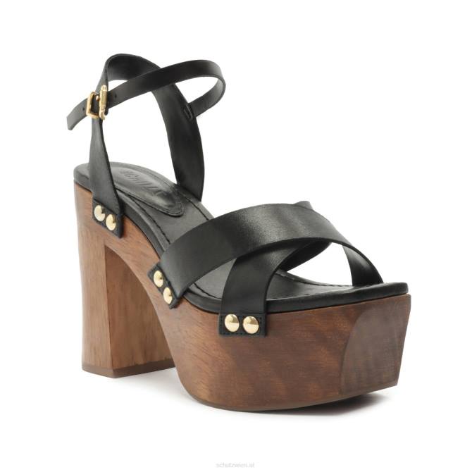 bei Schutz Gaylah-Ledersandale schwarzes Gold D60T618