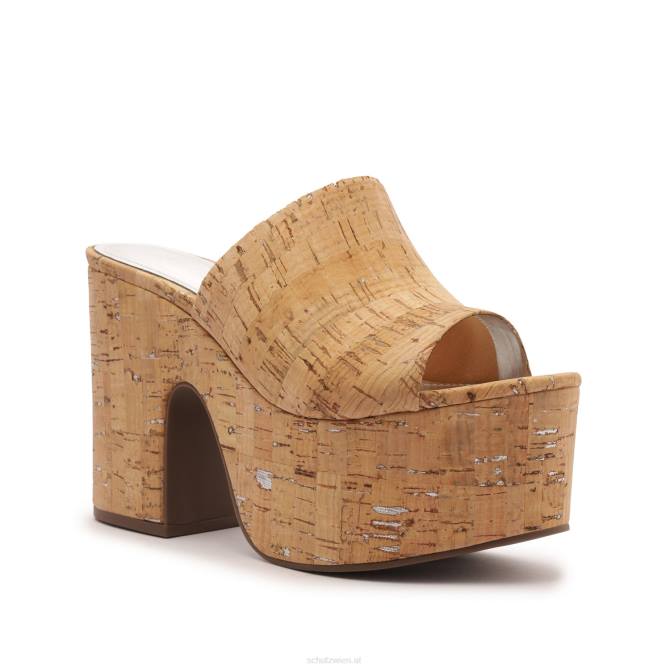 bei Schutz Glamouröse Ledersandale „Dalle“ mit Ausschnitten Silber D60T629