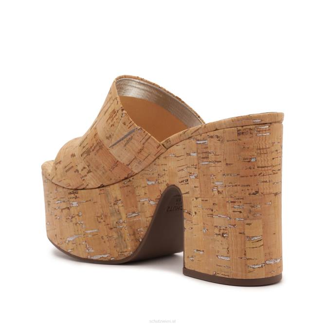 bei Schutz Glamouröse Ledersandale „Dalle“ mit Ausschnitten Silber D60T629