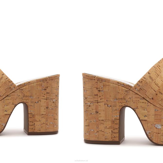 bei Schutz Glamouröse Ledersandale „Dalle“ mit Ausschnitten Silber D60T629