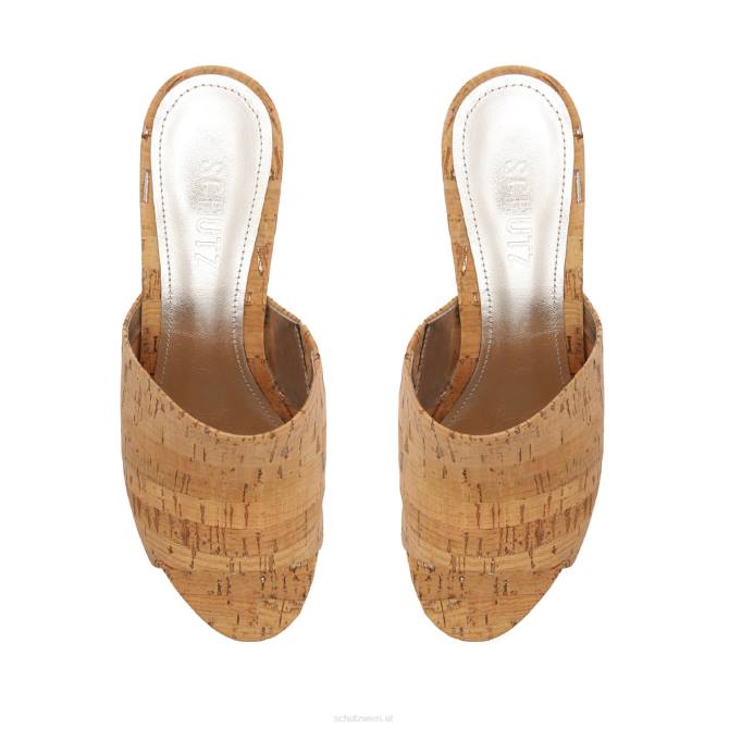 bei Schutz Glamouröse Ledersandale „Dalle“ mit Ausschnitten Silber D60T629