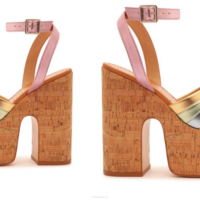 bei Schutz Imani-Sandale aus Metallic-Leder Gold D60T632