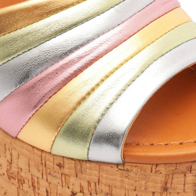 bei Schutz Imani-Sandale aus Metallic-Leder Gold D60T632