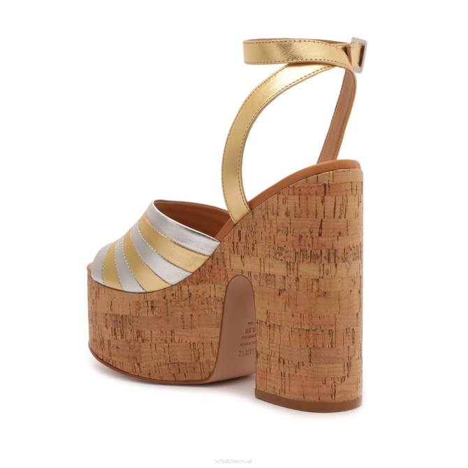 bei Schutz Imani-Sandale aus Metallic-Leder prata D60T633