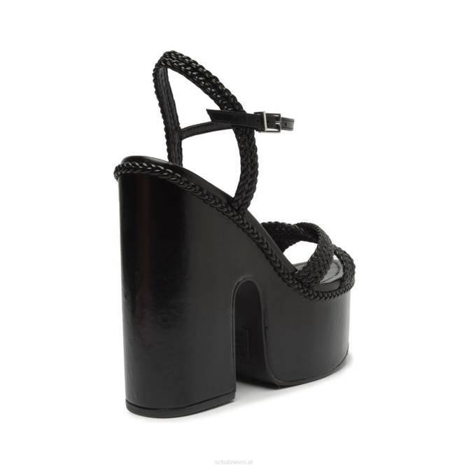 bei Schutz Karima Atanado-Ledersandale mit Ausschnitt Schwarz D60T622