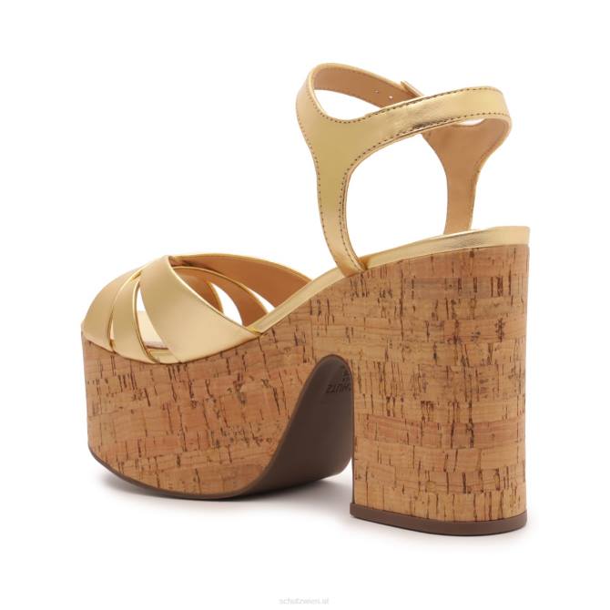 bei Schutz Keefa-Sandale aus metallischem Leder mit Ausschnitt Gold D60T637