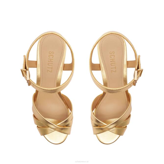 bei Schutz Keefa-Sandale aus metallischem Leder mit Ausschnitt Gold D60T637