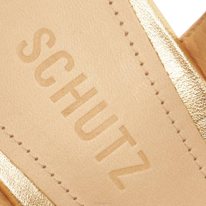 bei Schutz Keefa-Sandale aus metallischem Leder mit Ausschnitt Gold D60T637