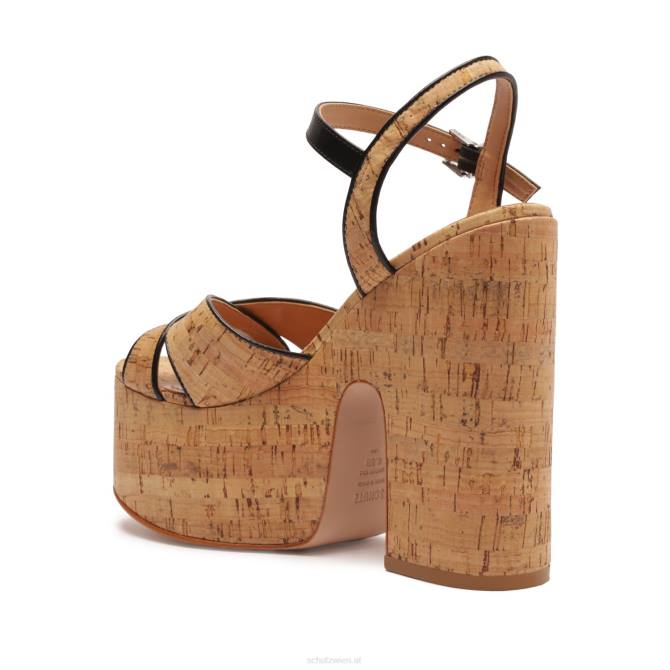 bei Schutz Keefa Weekend Ledersandale mit Ausschnitt Schwarz D60T638