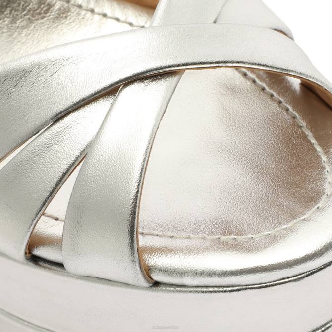 bei Schutz Keefa hohe Sandale aus Metallic-Leder Silber D60T634