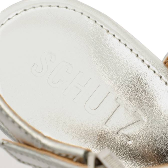 bei Schutz Keefa hohe Sandale aus Metallic-Leder Silber D60T634