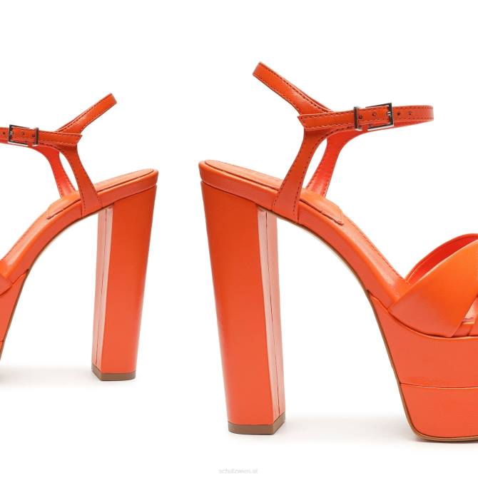 bei Schutz Keefa hohe Sandale aus Nappaleder Flammenorange D60T647