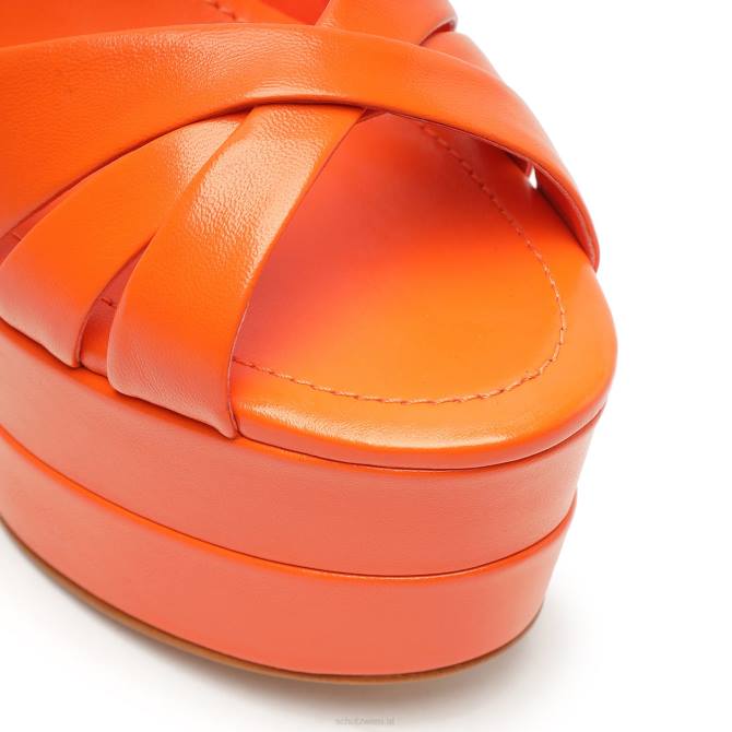 bei Schutz Keefa hohe Sandale aus Nappaleder Flammenorange D60T647