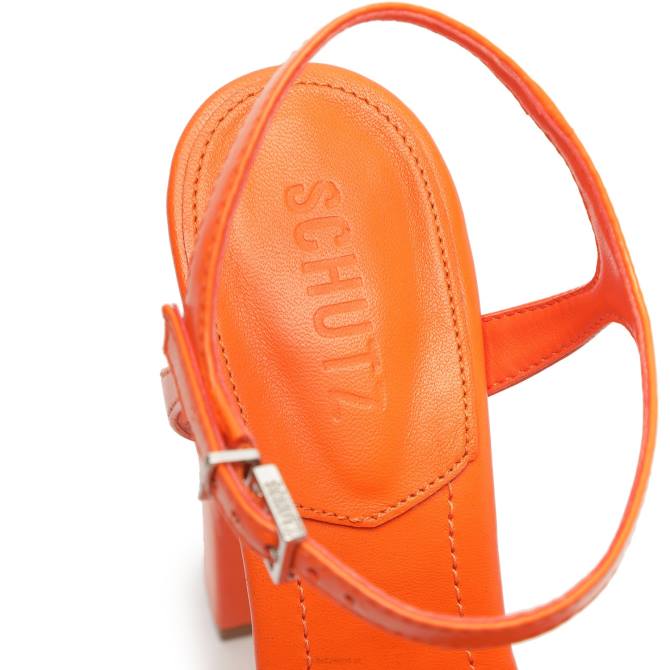 bei Schutz Keefa hohe Sandale aus Nappaleder Flammenorange D60T647