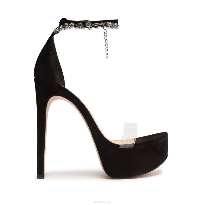 bei Schutz Lah-Nubuk-Plateausandale Schwarz D60T660