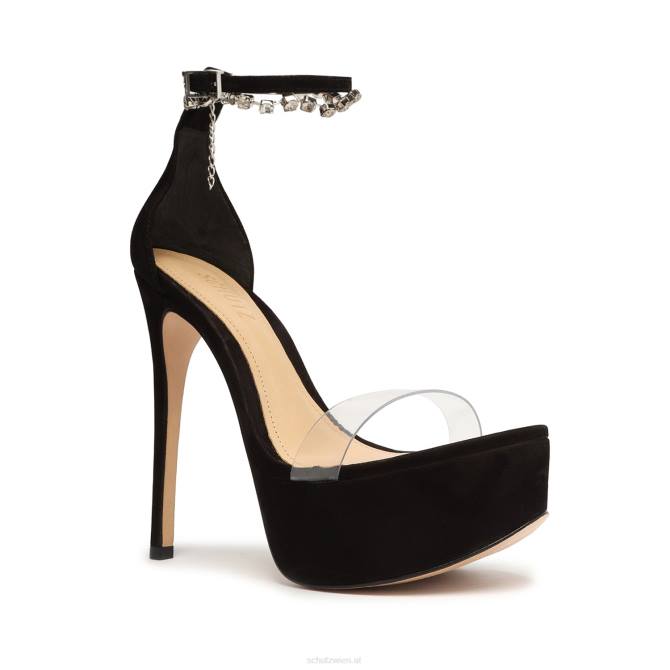 bei Schutz Lah-Nubuk-Plateausandale Schwarz D60T660