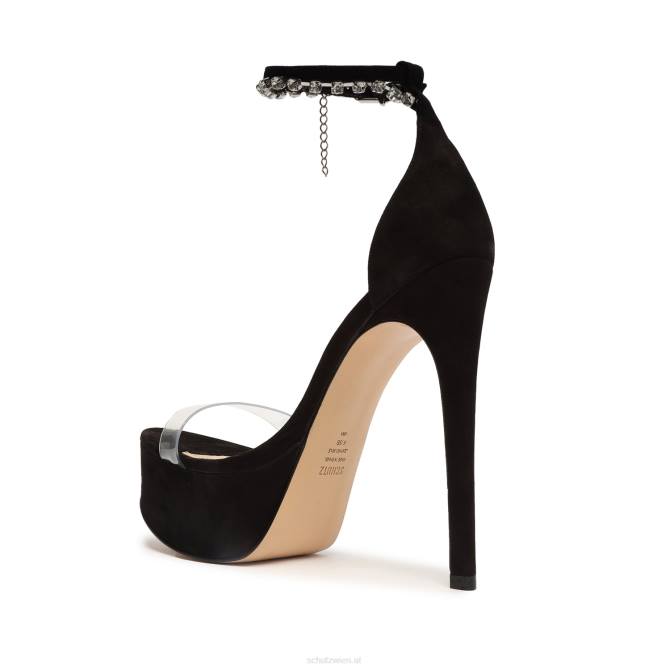 bei Schutz Lah-Nubuk-Plateausandale Schwarz D60T660