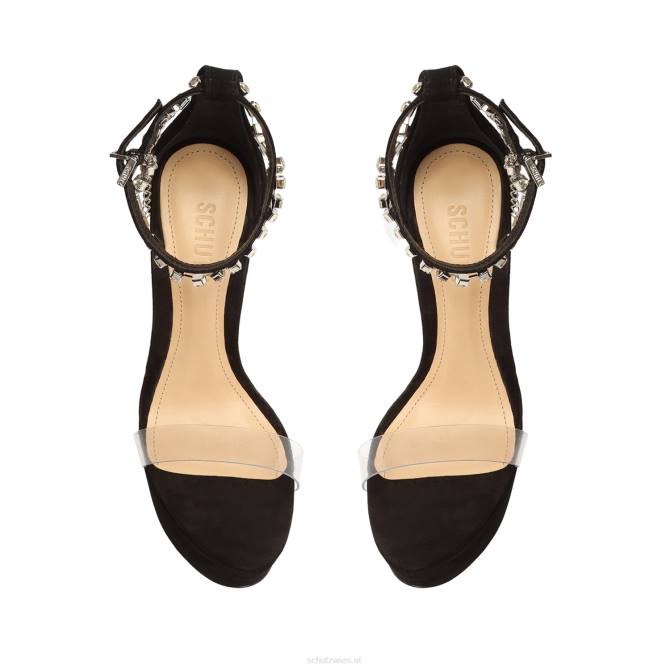 bei Schutz Lah-Nubuk-Plateausandale Schwarz D60T660