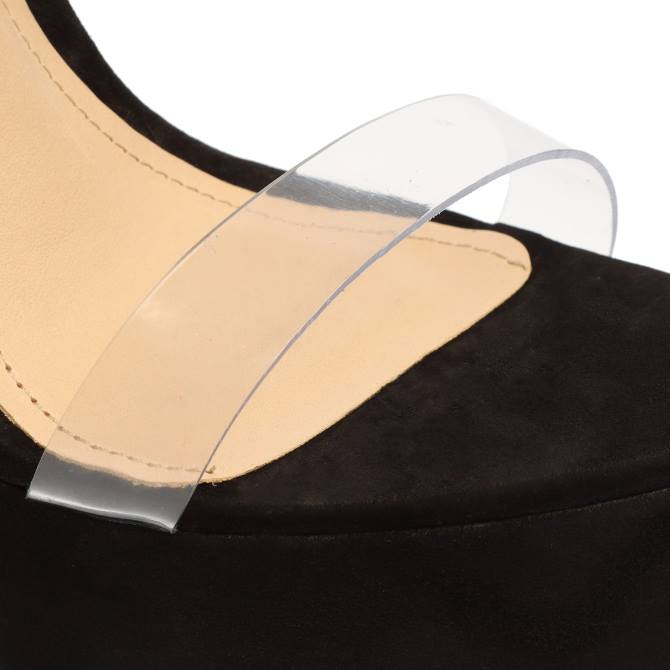 bei Schutz Lah-Nubuk-Plateausandale Schwarz D60T660