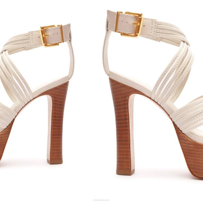 bei Schutz Marcela-Plateausandale aus Kalbsleder Perle D60T640