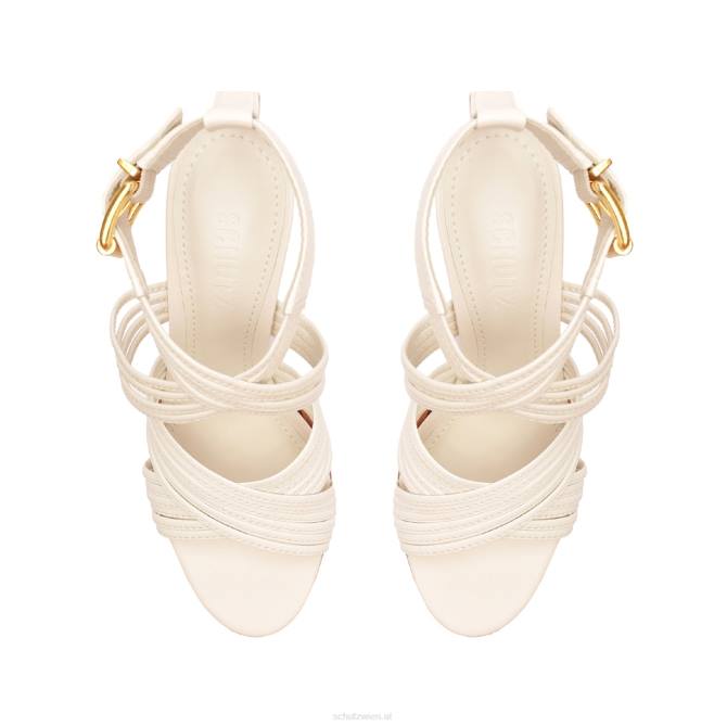 bei Schutz Marcela-Plateausandale aus Kalbsleder Perle D60T640