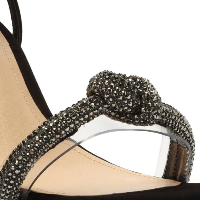 bei Schutz Peaky-Plateau-Sandale aus Nubukleder und Vinyl Schwarz D60T654