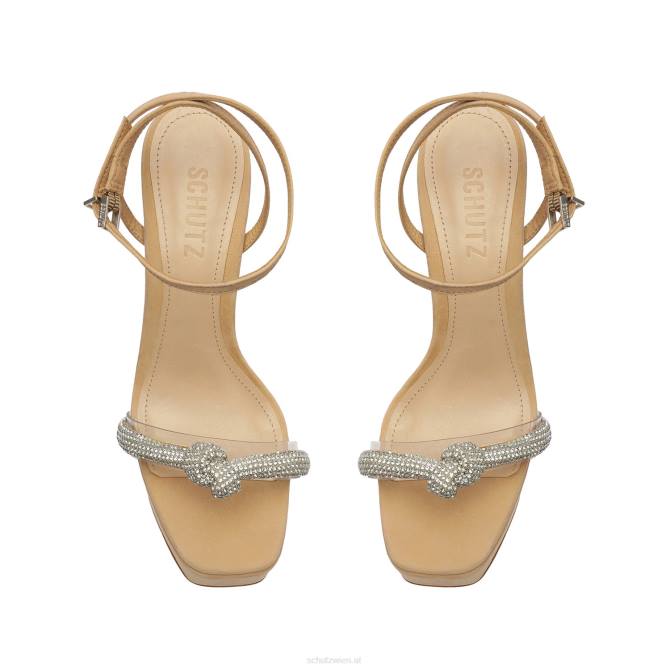 bei Schutz Peaky-Plateau-Sandale aus Nubukleder und Vinyl hell beige D60T672