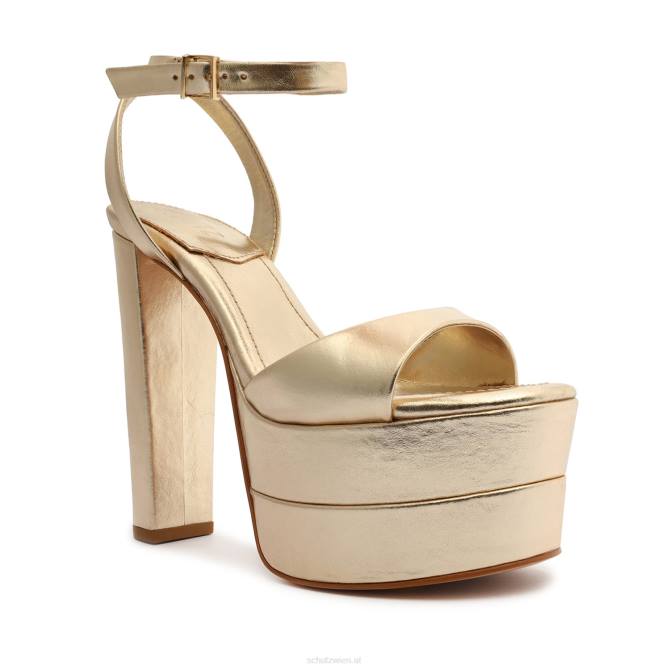 bei Schutz Plateau-Sandale aus Metallic-Leder „Kaila“. Gold D60T644