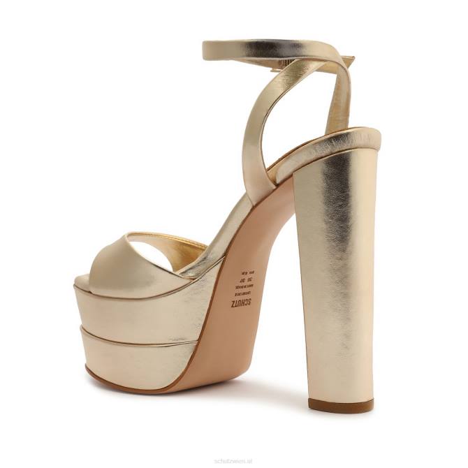bei Schutz Plateau-Sandale aus Metallic-Leder „Kaila“. Gold D60T644