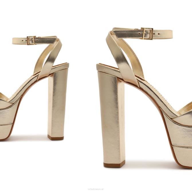 bei Schutz Plateau-Sandale aus Metallic-Leder „Kaila“. Gold D60T644