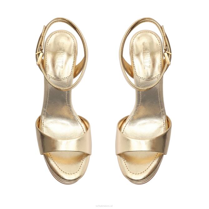 bei Schutz Plateau-Sandale aus Metallic-Leder „Kaila“. Gold D60T644