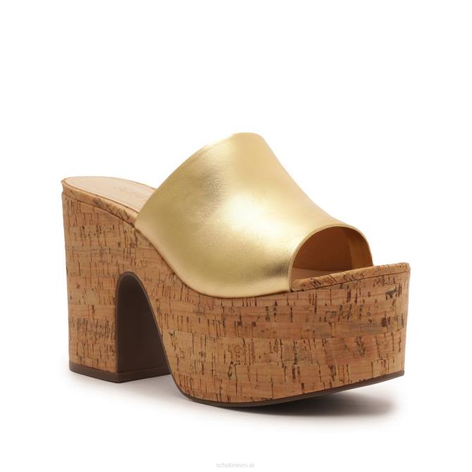 bei Schutz Sandale „Dalle“ aus Metallic-Leder mit Ausschnitten Gold D60T627