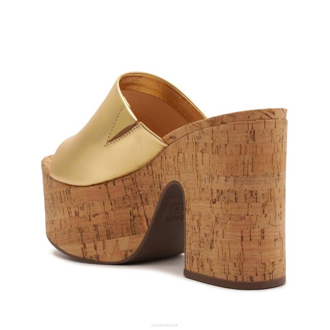 bei Schutz Sandale „Dalle“ aus Metallic-Leder mit Ausschnitten Gold D60T627