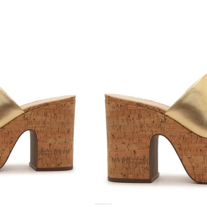 bei Schutz Sandale „Dalle“ aus Metallic-Leder mit Ausschnitten Gold D60T627