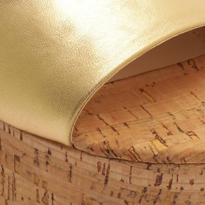 bei Schutz Sandale „Dalle“ aus Metallic-Leder mit Ausschnitten Gold D60T627