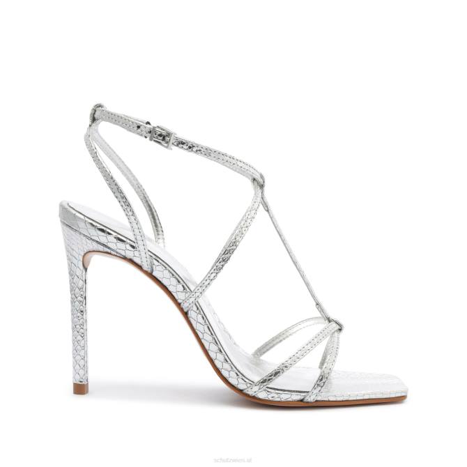 bei Schutz Adriana Ledersandale mit Schlangenprägung Silber D60T421