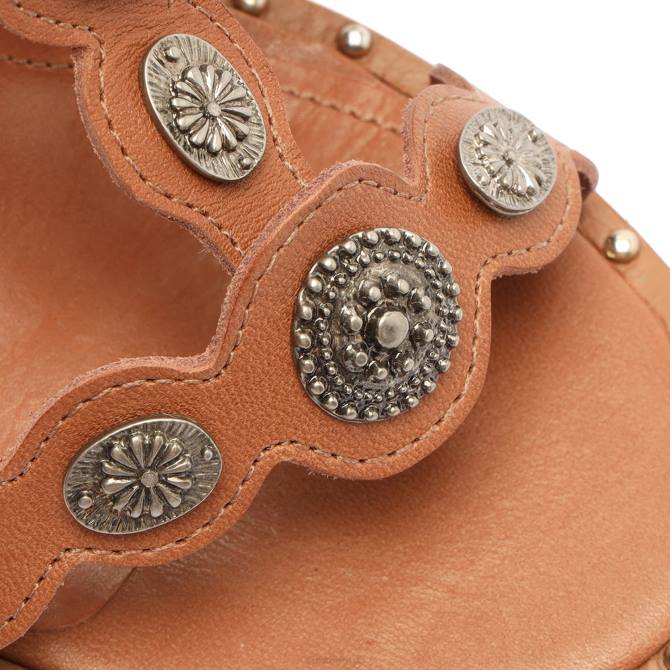 bei Schutz Aletta-Ledersandale tiefes Beige D60T116