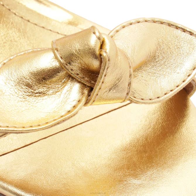 bei Schutz Alia Mid-Block-Sandale aus Metallic-Leder Gold D60T60