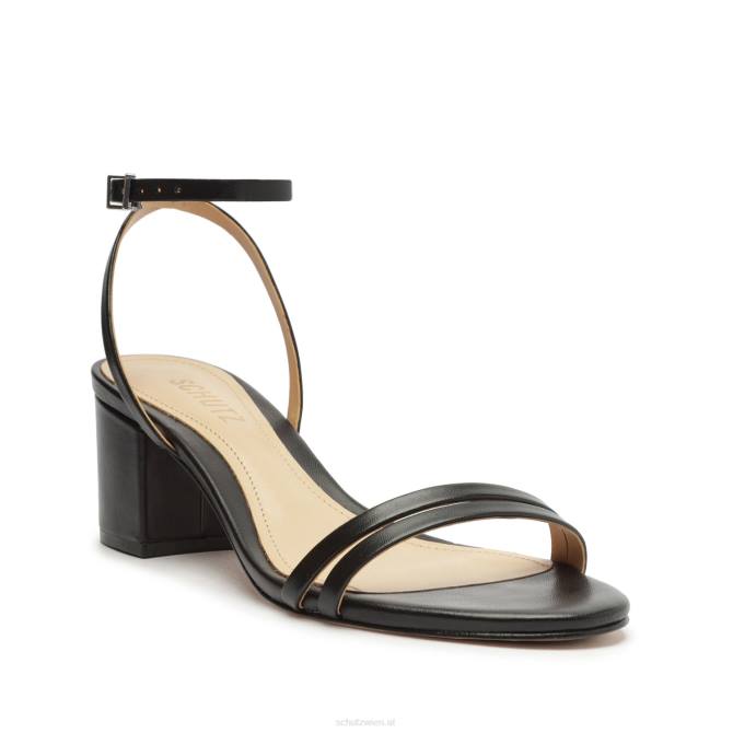 bei Schutz Altina Mid-Block-Sandale aus Nappaleder Schwarz D60T20