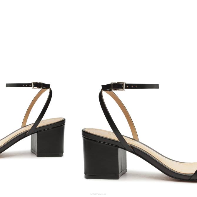 bei Schutz Altina Mid-Block-Sandale aus Nappaleder Schwarz D60T20