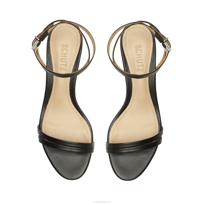 bei Schutz Altina Mid-Block-Sandale aus Nappaleder Schwarz D60T20