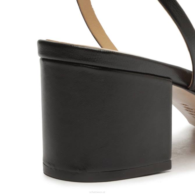 bei Schutz Altina Mid-Block-Sandale aus Nappaleder Schwarz D60T20